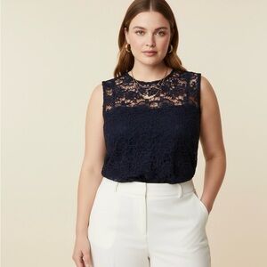 Nanette Lepore Navy Lace Top